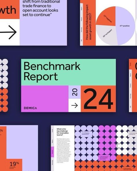 NB Studio on Instagram: "It’s our second year working with Demica on their annual Benchmark Report - it’s been a pleasure to collaborate again with this industry-leading fintech and create visually impactful, engaging report and infographic design that enables real standout in a sea of corporate comms.  #branding #graphicdesign #annualreport #fintech" Tech Report Design, Infographic Report Design, Yearly Report Design, Modern Report Design, Corporate Infographic Design, Corporate Report Design, Impact Report Design, Creative Annual Report Design, Infographic Corporate