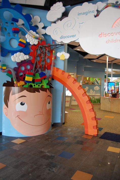 Discovery Gateway Children's Museum Entrance Redesign on Behance Childrens Museum Ideas, Childrens Museum Exhibits, Exhibition Decoration, Nursery Rhyme Art, Museum Entrance, Public Library Design, Indoor Playground Design, School Exhibition, Kids Gate