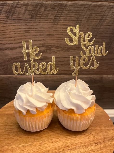 Engagement Party Cupcakes, Cupcake Toppers Wedding, Engagement Cupcakes, Engagement Party Decor, Decor Engagement, Engagement Decor, Lake Fun, Wedding Cupcake Toppers, Cupcake Display