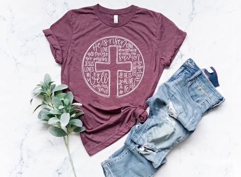 He Is Risen Shirt,Rainbow Easter … curated on LTK He Is Risen Shirt, Cross Shirt, Easter Tees, Cross Jesus, Jesus Love, Cross Shirts, Easter T Shirts, Saved By Grace, Easter Outfit