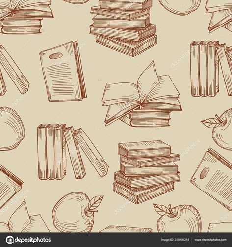 Academia Graphic Design, Dark Academia Sketches, Light And Dark Academia, Background Sketch, Apple Illustration, Aesthetic Styles, School Illustration, Doodle Books, Blog Art