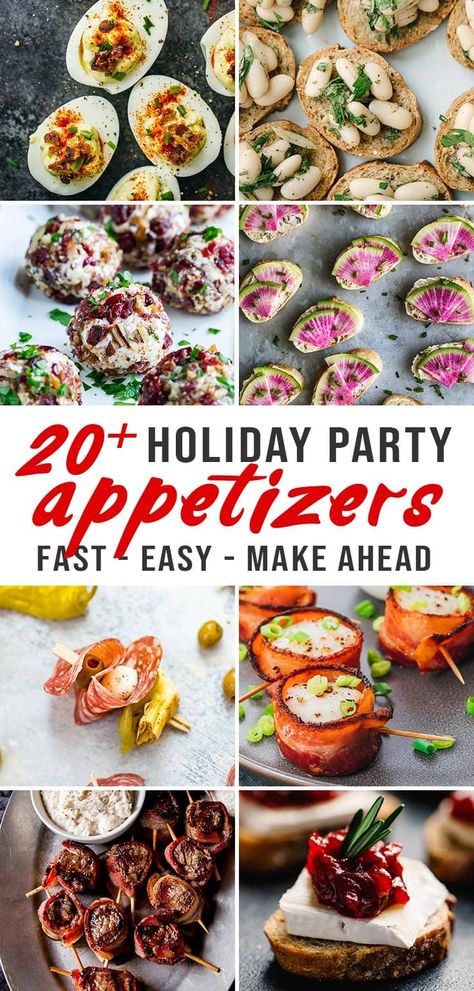 It's one of the best times of the year - holiday cocktail party season is just around the corner! Make your party prep that much easier with one of these easy, fast, make-ahead cocktail party appetizers and hors d'oeuvres! Each recipe is easy on the prep and easy on the eyes. You're sure to love one or more of these healthy and delicious cocktail party appetizer recipes! #appetizers #holidayparty Party Appetizer Recipes, Holiday Appetizers Christmas, Cocktail Party Appetizers, Holiday Party Appetizers, Party Prep, Christmas Cocktail Party, Cocktail Party Food, Cocktail Appetizers, Make Ahead Appetizers