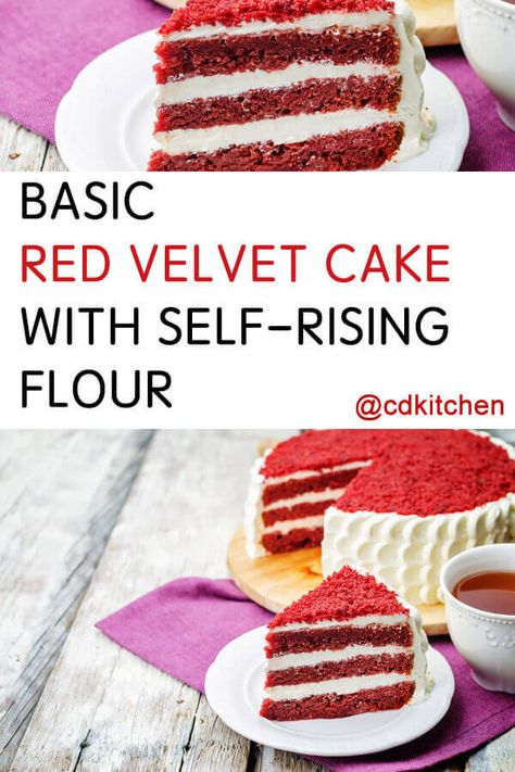 Cake Using Self Rising Flour, Cake Recipe Using Self Rising Flour, Cake Flour Recipes, Biscuits Self Rising Flour, All Purpose Flour Recipes, Blue Velvet Cakes, Cake Receipe, Velvet Cakes, Red Velvet Recipes