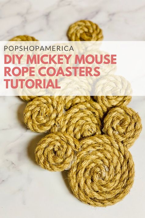 Looking for a little touch of Disney in your home? These DIY Mickey Mouse Rope Coasters are so cute! They would be perfect to make for a Disney themed party [...] The post DIY Mickey Mouse Rope Coasters first appeared on Pop Shop America. Mickey Mouse Macrame Diy, Disney Coasters Diy, Disney Themed Party, Minnie Mouse Wreath, Diy Mickey Mouse, Rope Coasters, Mickey Mouse Crafts, Fishing Ideas, Funny Coasters