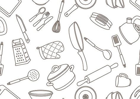 business,bowl,equipment,pin,backsword,appliance,cup,cook,knife,ladle,whisk,kitchen,cooking,and,food,vector,utensils,cookery,pattern,gourmet,rolling,potholder,brush,cuisine,accessory,restaurant,household,colander,background,seamless,spatula,pot,ignateva,tool,kitchenware,menu,ornament,saucepan,pan,meal,tools,dishware,dinner,home,skimmer,spoon,fork,plate,utensil,for,wrapper,domestic,with,skillet,eat,kettle,grater Kitchen Tools Wallpaper, Dinner Home, Food Vector, Automotive Illustration, Logo Cloud, Illustration Ideas, Black And White Tree, Business Card Branding, Halloween Icons