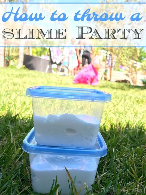 It's all the rage! This is how to throw a slime birthday party which will make you the coolest parent around and the kids will have an absolute blast! Slime Making Party, Slime Birthday Party, Party Ideas For Girls, Perfect Slime, Slime Birthday, Science Birthday, Sleepover Birthday Parties, Slime Party, Girl Games