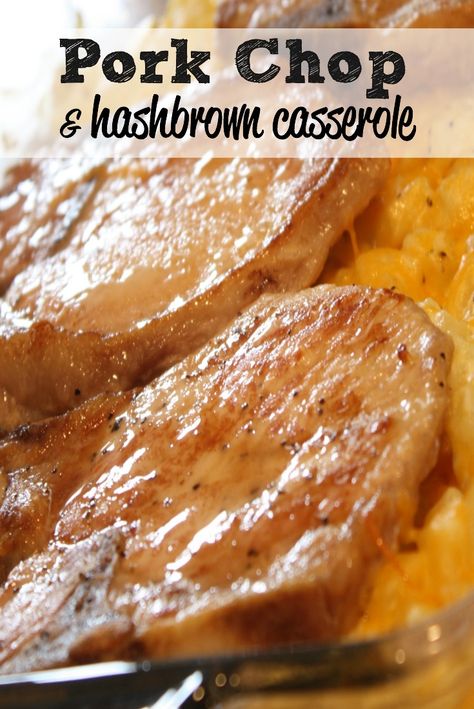 Pork chops in the oven -easy baking recipes that you'll love to have on a weeknight or busy weekend evening. This one pot pork chop dish is so great - your whole family will love it! Pork Chops And Hashbrowns In Oven, Pork Chops And Hashbrown Casserole Crock Pot, Pork Chop With Cream Of Chicken, Frozen Pork Chops Oven, Ranch Pork Chop Recipes, Crockpot Bone In Pork Chops, Bone In Pork Chop Recipe In Oven, Boneless Pork Chop Recipes In Oven, Bone In Pork Chop Recipe