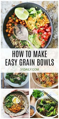 Healthy Grain Bowls, Healthy Grains Recipes, Bowls Healthy, Grain Bowl Recipe, Whole Grain Foods, Buddha Bowls Recipe, Healthy Budget, Healthy Bowls Recipes, Grain Bowls