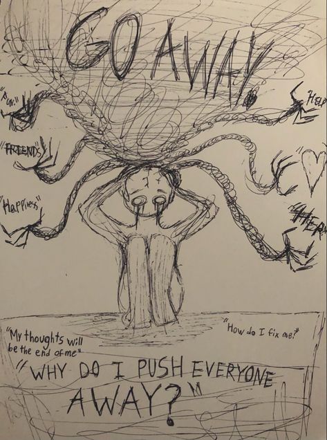 Toxic Parent Drawing, My Head Is A Mess Drawing, Being Numb Drawings, Sketches About Overthinking, Drawing Ideas For Overthinkers, Lost In My Mind Drawings, Sleep Deprived Drawing, Emo Artist Aesthetic, Drawing That Express Feelings