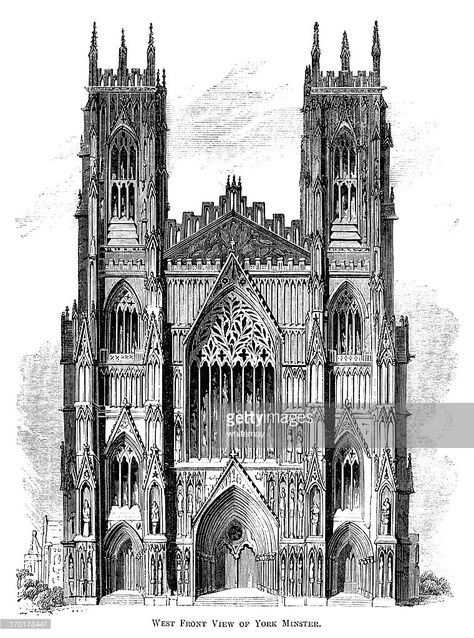 Cathedral Architecture Drawing, Cathedral Drawing, York Cathedral, York England, York Minster, Building Drawing, Cathedral Architecture, Gothic Church, Cathedral Church