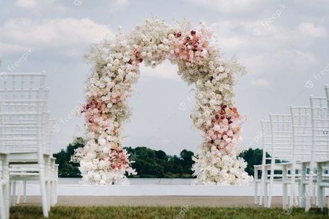 Wedding Platform, Pink Flower Arrangements, Floral Archway, Blush Wedding Inspiration, Decorations Flowers, Cabo Weddings, Wedding Arches, Wedding Entrance, Wedding Venue Decorations