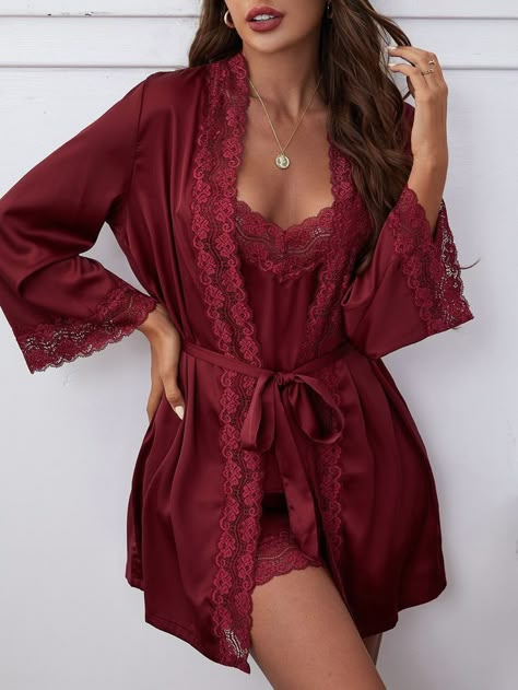 Red silk robe