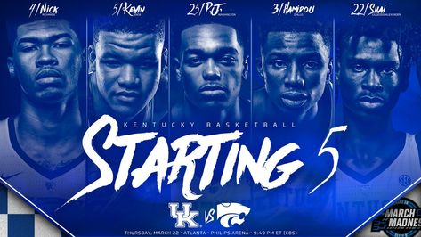 Kentucky Starting Five Basketball Graphic, Sports Animation, Sport Advertising, Sports Ads, Sports Edits, Movement Design, Gamer Design, Sports Advertising, Big Blue Nation