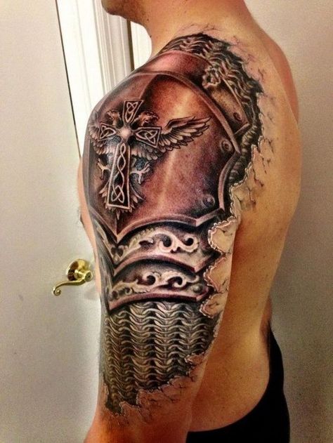 Kurt Tattoo, Armour Tattoo, Shoulder Armor Tattoo, Tattoos Masculinas, Gladiator Tattoo, Cool Shoulder Tattoos, Armor Tattoo, Polynesian Tattoos, Mens Shoulder Tattoo