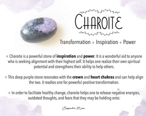 Charoite Meaning, Pictures Of Crystals, Crystal Seashells, Healing Crystals For You, Understanding Emotions, Gemstone Properties, Crystals Healing Properties, Spiritual Crystals, Crystal Therapy