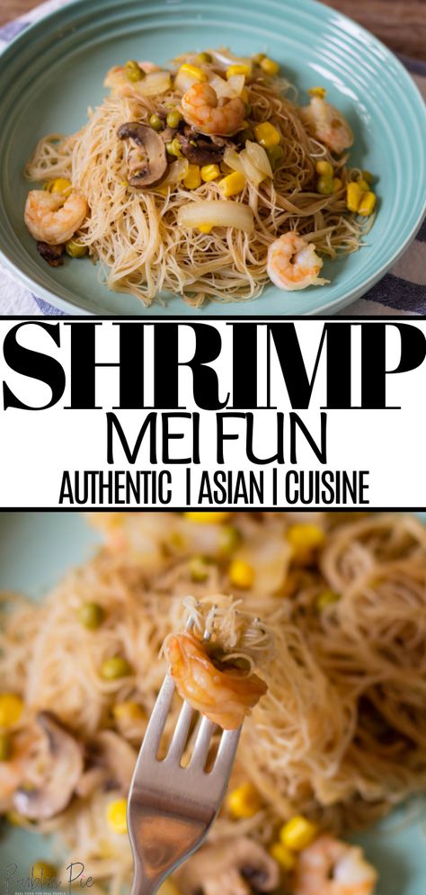 Shrimp Mei Fun Recipe Chinese Food, Shrimp Mei Fun, Mei Fun Noodles Recipe, Shrimp Chow Fun Recipe, Chinese Buffet Recipes, Shrimp Mei Fun Recipe, Mei Fun Noodles, Recipes With Hoisin Sauce, Mei Fun Recipe