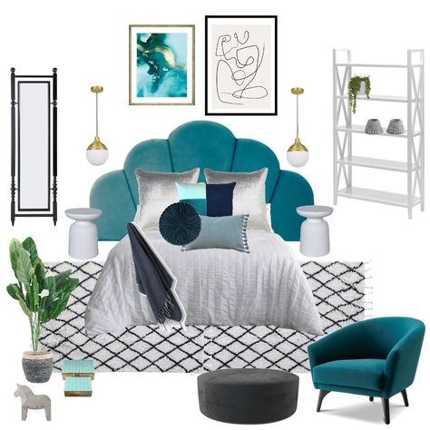 turquoise bedroom Bedroom Ideas Turquoise, Teal Headboard Bedroom Ideas, Turquoise Bed, Turquoise Room Bedroom, Bed Teal, Turquoise Bedroom Ideas For Adults, Turqoise Bedroom Boho, Turqoise Bedroom, Turquoise Wallpaper For Bedroom