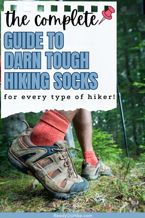 Close up picture of hiker wearing hiking socks and boots with text overlay The Complete Guide to Darn Tough Hiking Socks for Every Type of Hiker Darn Tough Socks, Hiking Day Pack, Best Sleeping Bag, Best Hiking Backpacks, Hiking Summer, Best Hiking Boots, Hiking Adventures, Socks Womens, Hiking Socks