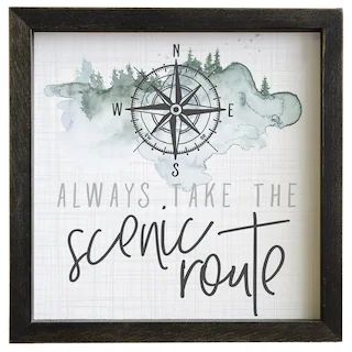 SimplySaidSheila - Etsy Compass Mountain, Always Take The Scenic Route, Frame Sign, Mountain Decor, Forest Decor, Rustic Wood Frame, Beach Wall Decor, Lodge Decor, Travel Theme