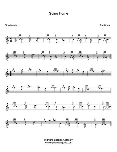 Going Home Bagpipe Sheet Music - Learn to play bagpipe tune Going Home Indoor Halfpipe, Bagpipe Tattoo, Bagpipe Sheet Music, Irish Bagpipes, Bagpipes Music, Highland Bagpipes, Bagpipe Music, Knitted Toys Free Patterns, Book Page Crafts