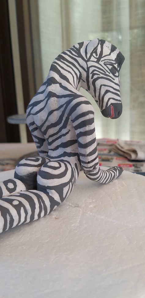 Zebra sculpture by Belinda Jean ceramics Zebra Sculpture, Sculpture Clay, Ceramic Artists, Sculpture, Ceramics