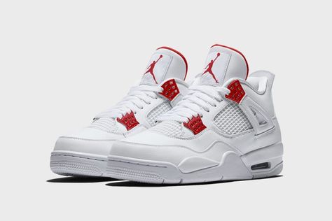 The Red Metallic Air Jordan 4 Has a Rumored Release Date #highsnobiety #nike #sportswear #streetwear #sneakers #athleisure Jordan 4 Retro Metallic, Jordan 4 Red, Metallic Orange, Sneakers Box, Kobe Shoes, Red Jordans, Jordan Retro 4, Jordan Shoes Girls, Jordan 4s