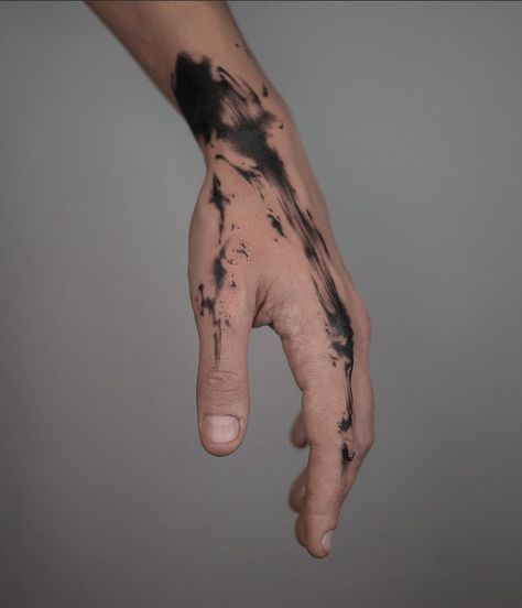 Splatter Paint Tattoo, Paint Strokes Tattoo, Black Splatter Tattoo, Spilled Ink Tattoo, Ink Splash Tattoo, Tattoo For Painters, Paint Splash Tattoo, Ink Blot Tattoo, Ink Spill Tattoo