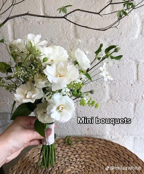 Petite Bouquet Wedding, Micro Bouquet Wedding, Petite Bridesmaid Bouquet, Simple White Bridal Bouquet, Mini Bridesmaid Bouquet, Petite Bridal Bouquet, Philly Elopement, Mini Bridal Bouquet, Small White Bouquet