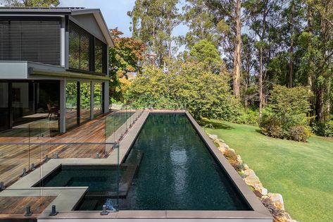 Hidden with the trees of Melbourne’s outer-eastern suburbs, this private lap pool and spa was created to complement and enhance the natural surrounding landscapes. Design @neptunepoolsoz Tiles @thepooltilecompany 'Matt Black' Photography @matmoorephotography Neptune Swimming Pools Melbourne's Finest Pools Since 1959 #NSPDesign #melbournepoolsbuilders #mbpaa #spasa #lappools #poolandspa #outdoordesign #infitinityedgepool #neptunedesign Pool And Spa, Black Photography, Lap Pool, Outdoor Design, Spa Pool, Garden Ideas, Outdoor Space, Swimming Pools, Melbourne