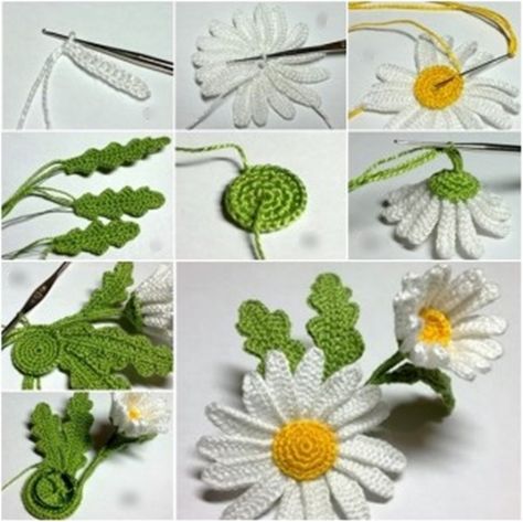 Daisy is so beautiful ! Make one for yourself as above. use it as hair clip, brooch,curtain tie,even necklace...everywhere you want .and also a gift ? Materials you will need: Yarn Crochet hooks Need and thread Scissors Pin If you like this, share it & follow along on Facebook and Pinterest for more updates on the next Wonderful DIY! Deco Violet, Diy Hair Accessories Tutorial, Hair Accessories Tutorial, Beau Crochet, Crochet Flowers Free Pattern, Crochet Daisy, Crochet Buttons, Crochet Flower Tutorial, Crochet Diy