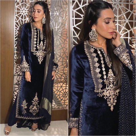 Heavy Suits, Karishma Kapoor, Velvet Dress Designs, Bridal Lehenga Collection, Embroidered Kurti, Indian Designer Suits, Pakistani Wedding Outfits, Anita Dongre, Patiala Salwar