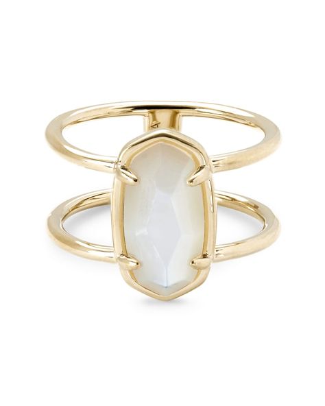 The Elyse 18k Gold Vermeil Ring in Ivory Mother-of-Pearl is your favorite wear-anywhere statement piece, made with elevated materials. Featuring our signature oval shape and an open design, this ring is quality-made ring is made to shine with you every day. Add the finishing touch to any look with our Elyse 18k Gold Vermeil Ring. Pearl Images, Kendra Scott Ring, Double Band Ring, Double Band Rings, Xmas List, Jewelry Lookbook, Open Design, Genuine Turquoise, Kendra Scott Jewelry