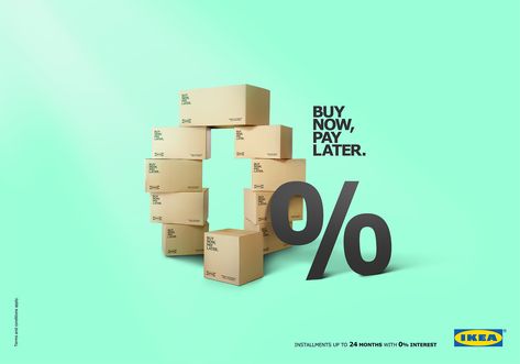 Buy Now Pay Later Creative Ads, Ikea Campaign, Ikea Ad, Social Media Images Design, Banks Ads, 0 Interest, 광고 디자인, Creative Advertising Design, Summer Illustration