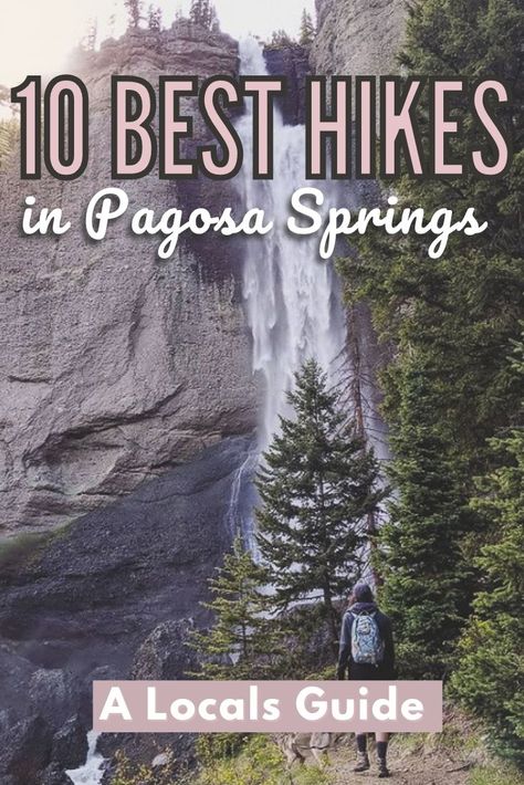 This Pagosa Springs hiking guide will give you everything you need to know about hiking trails and how to get to them in the Pagosa Springs area from a locals perspective. Pagosa Springs Colorado Winter, Pagoda Springs Colorado, Colorado Roadtrip, Colorado Honeymoon, Hiking Near Colorado Springs, Hot Springs Arkansas Hiking, New Mexico Hiking Trails, Colorado Family Vacation, 7 Bridges Trail Colorado Springs