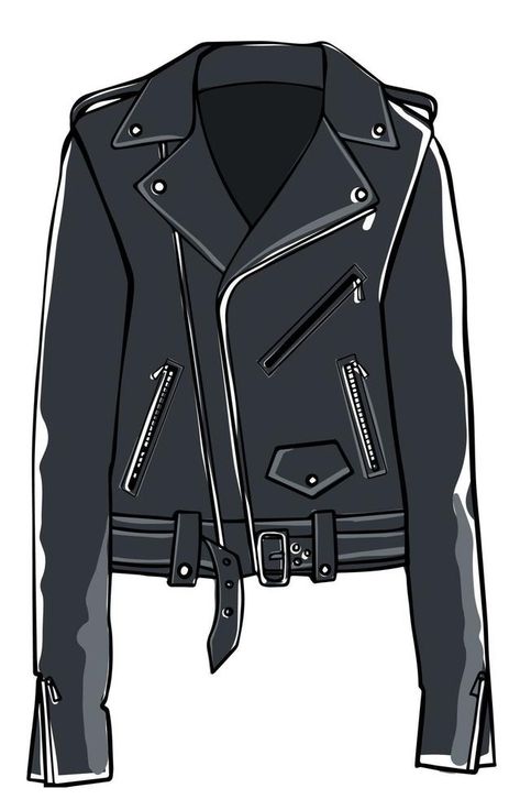 Leather jacket with belts and clasps, fashion Leather Jacket Drawing, Jacket Drawing, Fashion Fashion, Fashion Illustration, Belts, Leather Jacket, Leather, Quick Saves