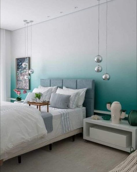 Grey Upholstered Bed, Home Wall Colour, Beautiful Bedroom Colors, Bold Bedroom, Bedroom Color Combination, Bedroom Wall Designs, Bedroom Wall Paint, Bedroom Wall Colors, Room Design Bedroom