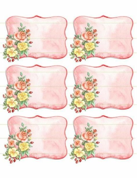 Flower Name Tags, Pink Flower Names, Name Tag Templates, Name Tag Design, Tag Templates, Labels Printables Free, School Labels, Tags Printable, Flower Names