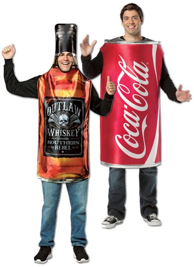 Jack and Coke costumes!!! Whiskey and Coca Cola is the PERFECT combo, right? Jack And Coke Costume, Jack And Coke Costumes, Coke Halloween Costume, Coke Costume, Whiskey And Coke, Brother Halloween Costumes, Beer Halloween Costumes, Beer Costume, Jack And Coke