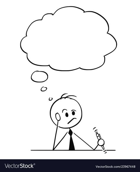 Stick Figure Thinking, Person Thinking Drawing, Thinking Cartoon, Drawing Thinking, Thinking Illustration, Thinking Images, Thinking Drawing, Think Drawing, Text Balloon