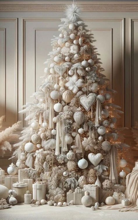 Elegant Christmas Tree Decorations, Glam Christmas, Elegant Christmas Trees, A White Christmas, Christmas Tree Inspiration, Christmas Inspo, Christmas Tree Decor, Gorgeous Christmas, White Christmas Tree