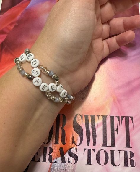 Taylor Swift Lyric Bracelet, Taylor Bracelets, Taylor Swift Bracelets, Eras Bracelets, Music Bracelet, Swift Bracelets, Taylor Swift Funny, Bracelet Ideas, Pretty Bracelets