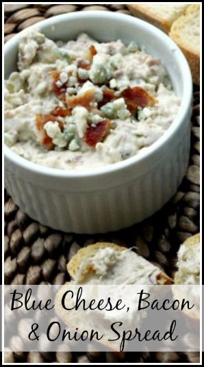 Blue Cheese, Bacon, & Onion Spread - easy spread, dip, and homemade appetizer recipe. SnappyGourmet.com Blue Cheese Spread, Party Appetizer Dips, Appetizers Easy Dips, Blue Cheese Recipes, Dip Recipes Appetizers, Homemade Appetizer, Quick And Easy Appetizers, Spread Recipes, Cheese Spread