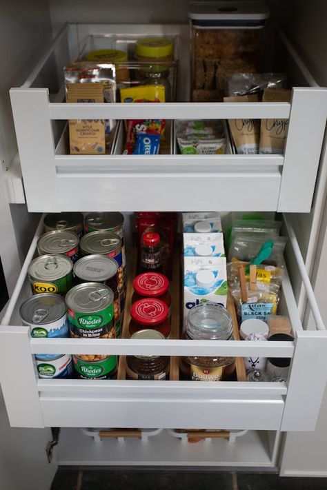 9 Absolute Best Tips To Organize A Small But Deep Pantry - VMPS Small Deep Pantry, Deep Cupboard Organization, Small Pantry Closet, Deep Pantry Organization, Deep Pantry, Pantry Inventory, Small Pantry Organization, Tips For Organizing, Handy Tools