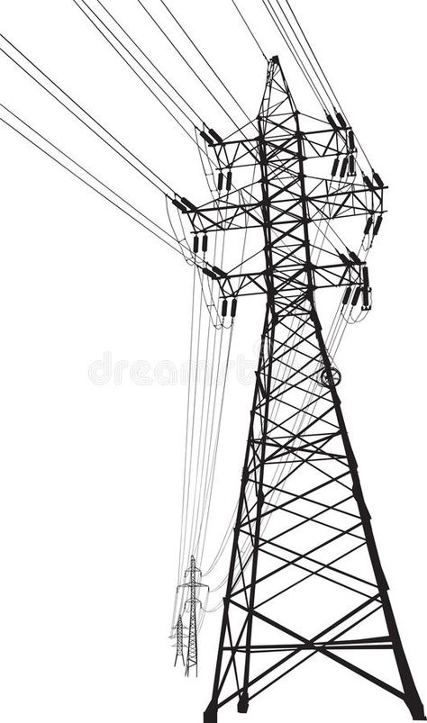 High voltage power line. Vector silhouette of high voltage power lines and pylon , #AFFILIATE, #power, #line, #High, #voltage, #Vector #ad Manga Tips, Newspaper Design Layout, Ladder Logic, Transmission Tower, Line Vector, Transmission Line, Power Lines, Vector Silhouette, Newspaper Design