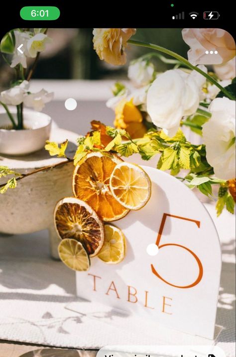 Citrus Themed Wedding, Details Darling, Wedding Ideas 2024, Love Cocktail, Themed Wedding Ideas, Infused With Love, Fruit Wedding, Bridal Shower Inspo, Citrus Wedding