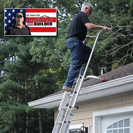 Ladder Safety Rails, Ladder Standoff, Ladder Stabilizer, Ladder Extension for Safety and Fall Protection Ladder Safety, Ladder Stabilizer, Best Ladder, Ladder Accessories, Creative Life Hacks, Roof Ladder, Diy Ladder, Working At Home, Fall Protection