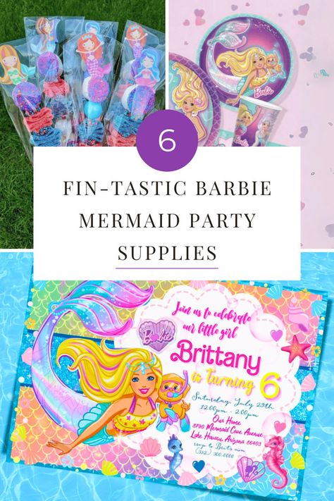 Ready to make waves with your Barbie mermaid party? 🌊✨ Discover our top 6 magical must-haves that'll transform your bash into an underwater wonderland. From stunning décor to mermaid-tastic favours, let's dive into the fun and create memories that sparkle! 🐠🎀 Mermaid Barbie Party, Mermaid Barbie Birthday Party, Barbie Mermaid Birthday, Underwater Wonderland, Barbie Mermaid, Mermaid Party Supplies, Mermaid Barbie, Mermaid Cove, Barbie Birthday Party