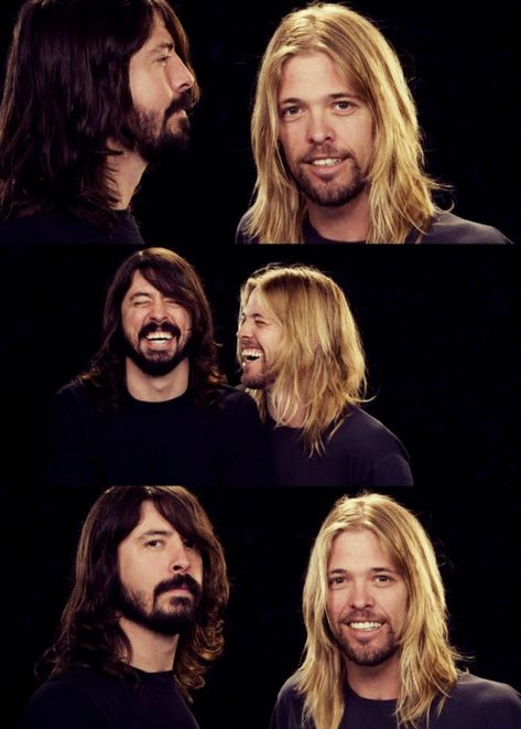 Dave And Taylor, Dave Grohl Foo Fighters, Men With Long Hair, Chris Shiflett, There Goes My Hero, Foo Fighters Dave Grohl, Foo Fighters Dave, Foo Fighters Nirvana, Taylor Hawkins