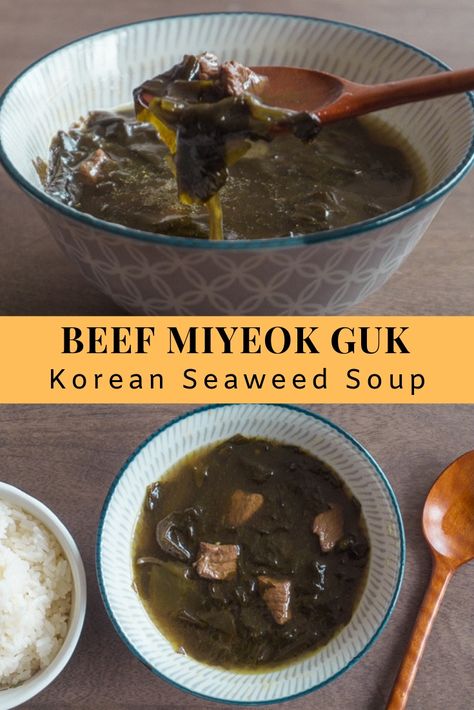 Seaweed Soup Korean, Seaweed Soup Recipe, Miyeok Guk, Korean Seaweed Soup, Korean Soups, Seaweed Soup, Cooking Lifestyle, Korean Soup, Snacks Under 100 Calories