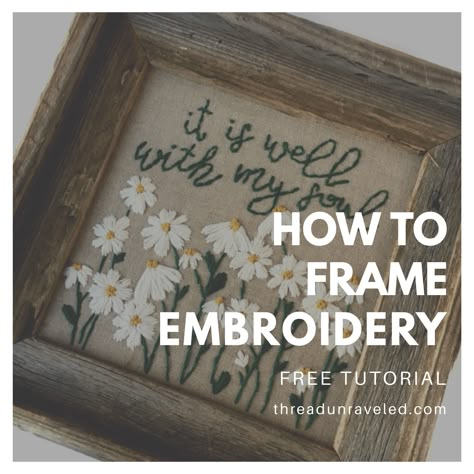 Decorate With Embroidery, Framing Embroidery Ideas, Framing Needlework Ideas, Embroider Picture Frame, Displaying Embroidery Ideas, Hand Embroidery Frame Designs, Hand Embroidery Display Ideas, How To Decorate With Embroidery, Embroidered Frames Wall Art